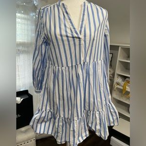 Jcrew long sleeve short flutter dress